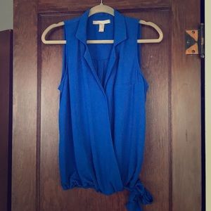 Royal Blue Sleeveless Blouse